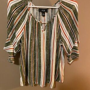 AGB Women's Multicolor Striped Blouse